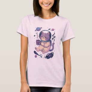 Arte de gato cósmico lindo   Taza y camiseta de co