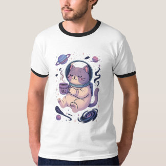 Arte de gato cósmico lindo | Taza y camiseta de co