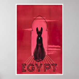 Arte de gato egipcio, impresión de póster de viaje
