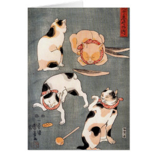 Arte de gato japonés vintage