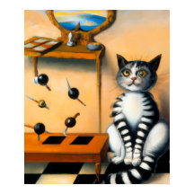 ARTE DE GATO JUGUETÓN VINTAGE | Amante de los gato