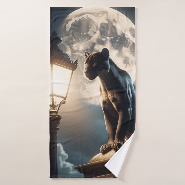 Arte de gato negro (Toalla de baño)