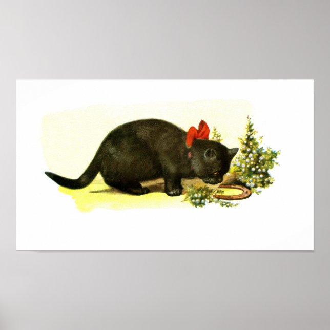 Arte de gato negro con suerte (Frente)