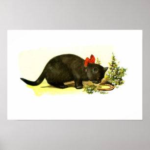 Arte de gato negro con suerte