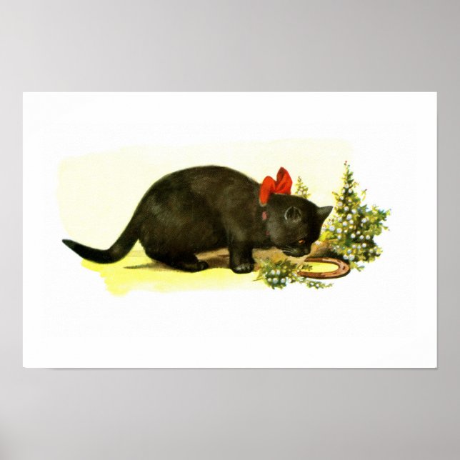 Arte de gato negro con suerte (Frente)