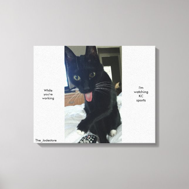 Arte de gato remoto en lengua divertida KC Sports (Anverso)