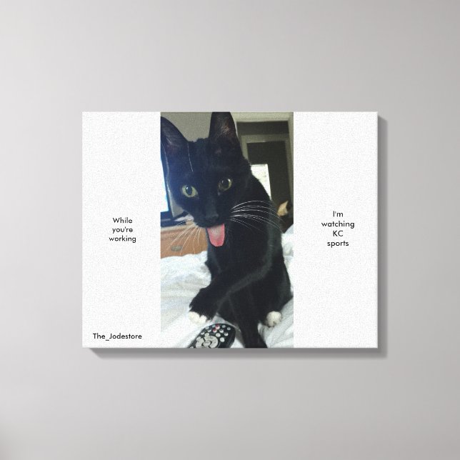 Arte de gato remoto en lengua divertida KC Sports (Anverso)