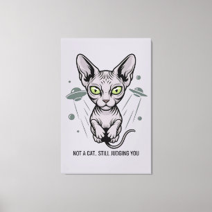Arte de gato Sphynx juzgón en el espacio