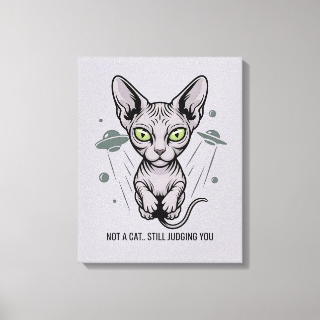 Arte de gato Sphynx juzgón en el espacio (Anverso)