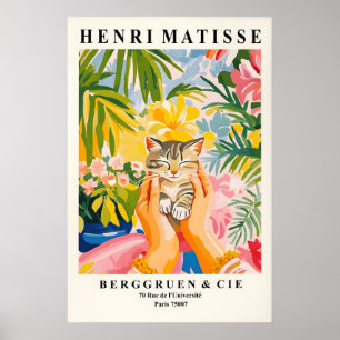 Arte de Gato Tabby Impresión Estilo Matisse Amante