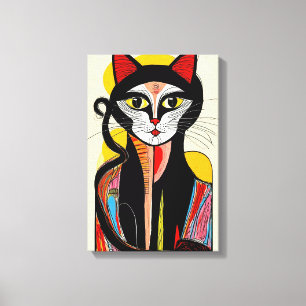 Arte de gatos abstracto moderno para espacios eleg