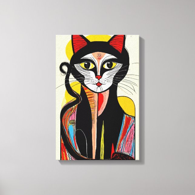Arte de gatos abstracto moderno para espacios eleg (Anverso)