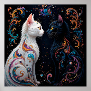 Arte de gatos abstractos