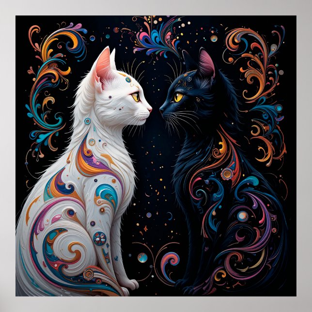 Arte de gatos abstractos (Frente)