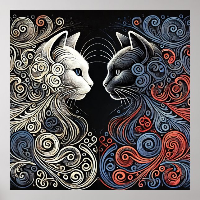 Arte de gatos abstractos (Frente)