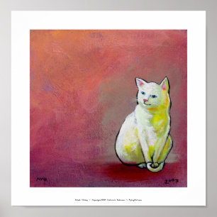 Arte de gatos blancos divertido pintura Whitey bon