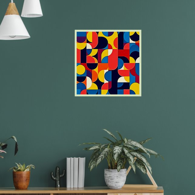 Arte de geometría de bloque de color retro (Salón 1)