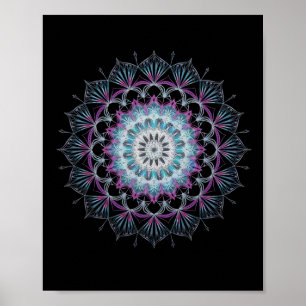 Arte de geometría fractal sagrada mandala acuarela