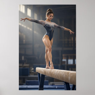 Arte de gimnasia en barra de equilibrio Mujer Gimn