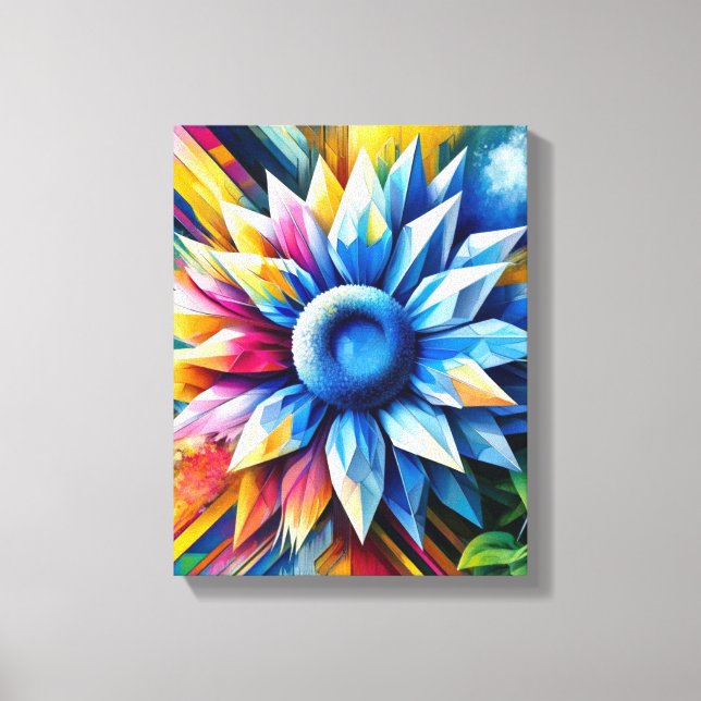 Arte de girasol abstracto - Lienzo envolvente (Anverso)