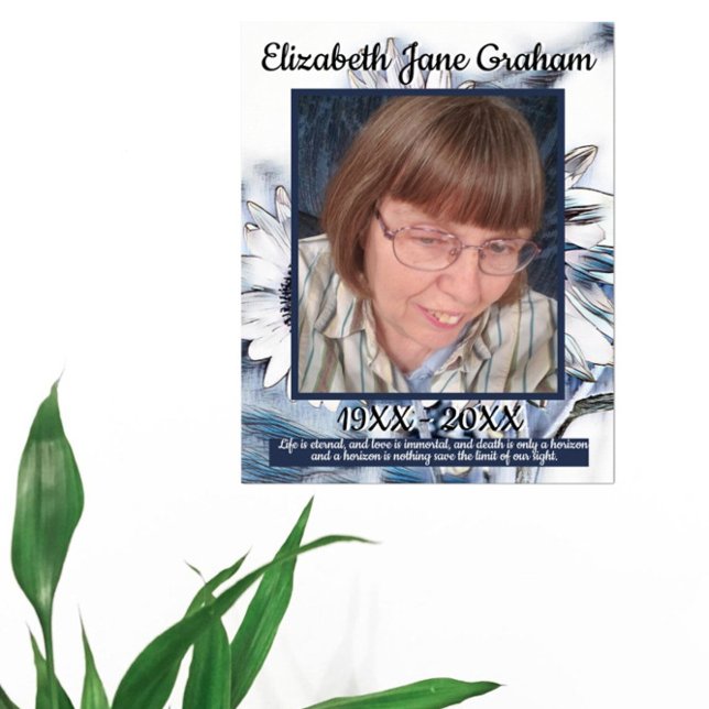 Arte de girasol azul y blanco | Foto | Funeral (Subido por el creador)