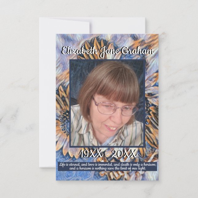 Arte de girasol azul y dorado | Foto | Cotizacione (Anverso)