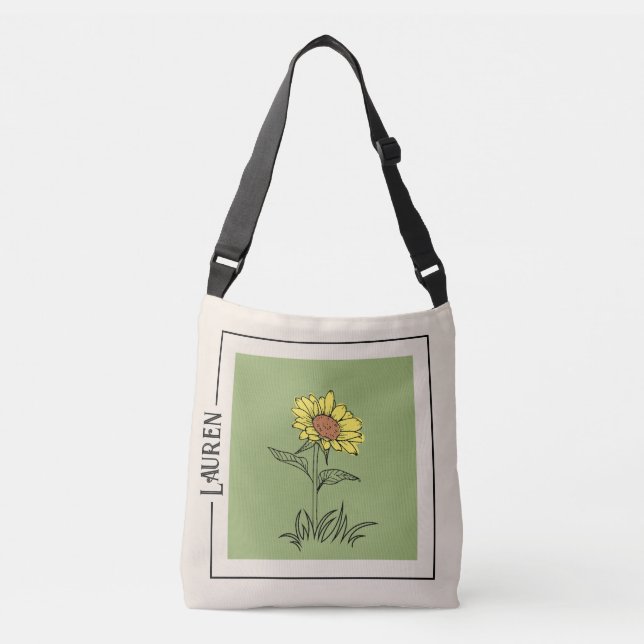 Arte de girasol - Bolsa de cuerpo cruzado (Anverso)