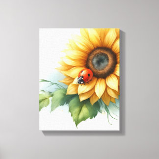 arte de girasol - Lienzo envuelto