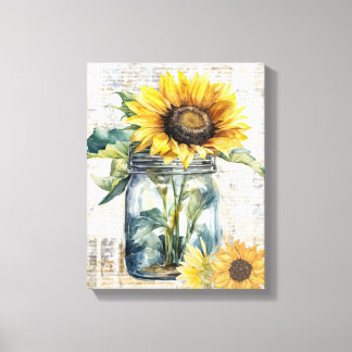 Arte de girasol - lienzo envuelto