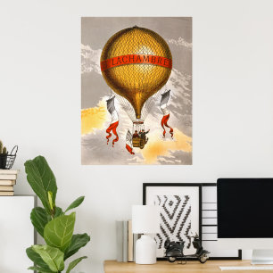 Arte de Globo Aerostático Vintage 1880 Lachambre
