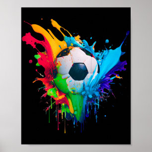Arte de Gol de Fútbol Ll Salpicadura Colorida Amor