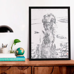 Arte de Golden Retriever Mejor Papá del Mundo
