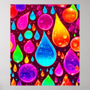 Arte de gotas de lluvia neón vibrantes