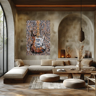 Arte de goteo de guitarra eléctrica expresionista