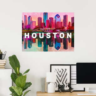 Arte de grafiti del horizonte de Houston