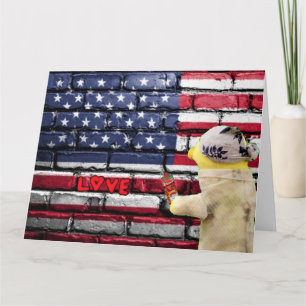 Arte de grafiti en pared del Amor USA. Tarjeta