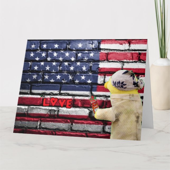 Arte de grafiti en pared del Amor USA. Tarjeta (Anverso)