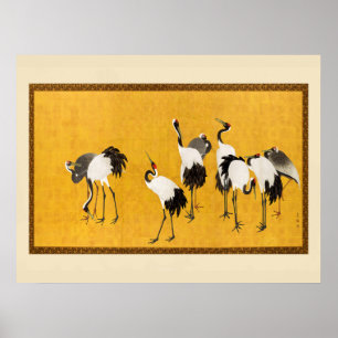 Arte de grúa japonés vintage