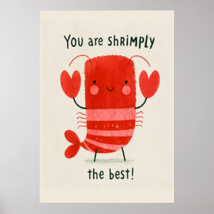 Arte de guardería con humor de camarones lindos