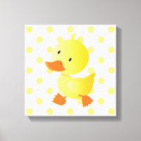 Arte de guardería con lunares de patito bebé