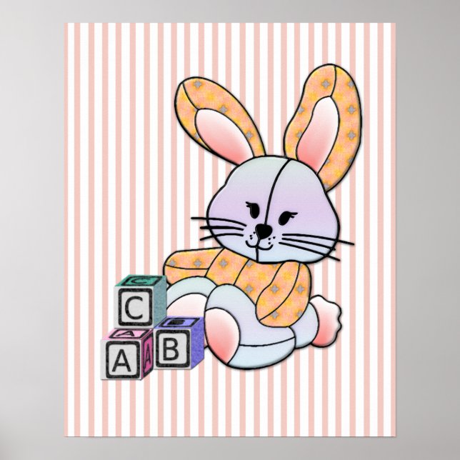 Arte de guardería con placa azul personalizado - C (Frente)
