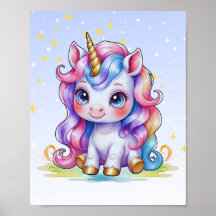 Arte de guardería con unicornio arcoiris