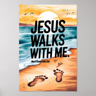 Arte de guardería cristiana Jesús camina conmigo