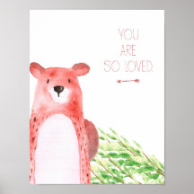 Arte de guardería de animales del bosque en acuare