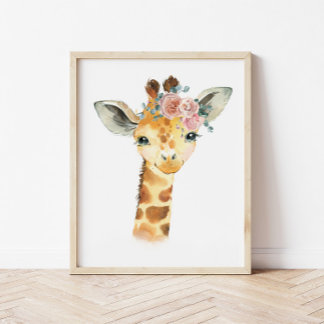 Arte de Guardería de Animales Safari, Acuarela Jir