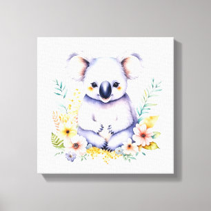Arte de guardería de bebé oso koala dulce