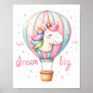 Arte de guardería de globo aerostático de unicorni