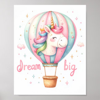 Arte de guardería de globo aerostático de unicorni