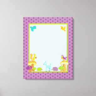 Arte de guardería de lienzo Furry Woodland 16x20