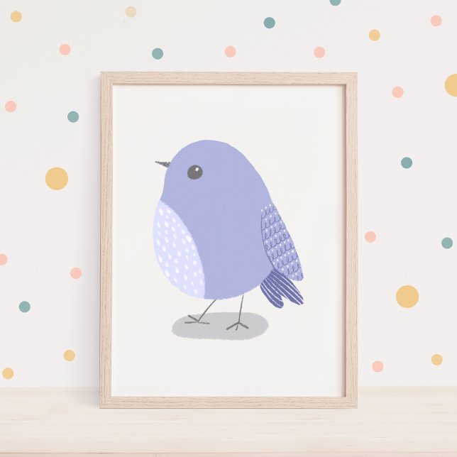 Arte de guardería de pájaro de lavanda dibujado a  (Subido por el creador)